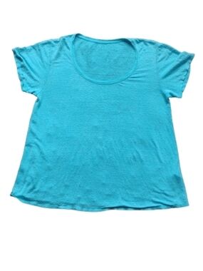 New without tags Eileen Fisher organic linen tee S  aqua blue